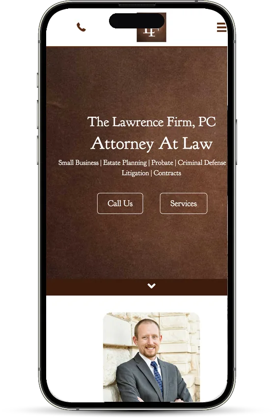The same website on a phone