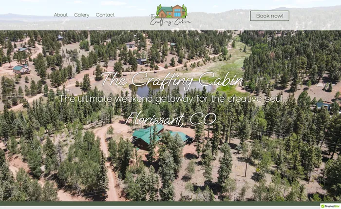 The Crafting Cabin vacation rental website homepage designed by Equilibrium Marketing