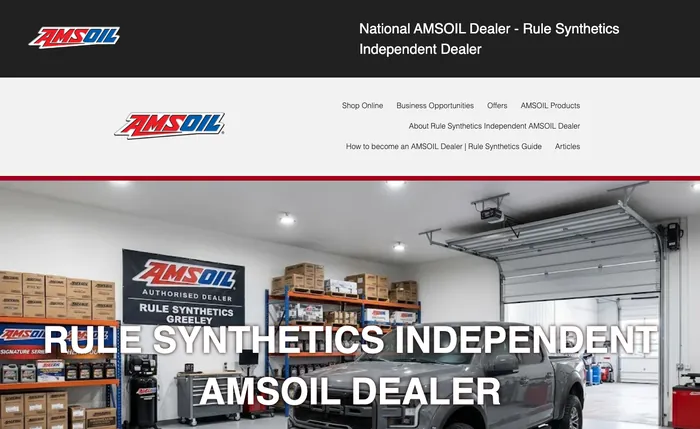 Rule Synthetics website homepage, a synthetic lubricants site designed by Equilibrium Marketing